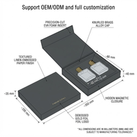 Ensemble d'emballage de parfum noir de luxe sur mesure, boîte rigide pliable à fermeture magnétique avec insert personnalisé