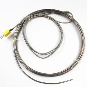 Manufacturer direct supply K-armored thermocouple WRNK-191 temperature sensor diameter 3mm with yellow plug can be customized