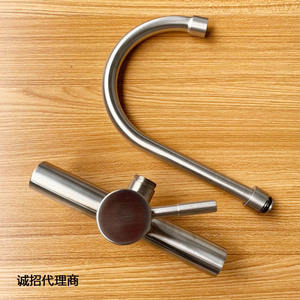 Robinet de cuisine encastré Himans en acier inoxydable 304, 2 poignées, montage mural, style minimaliste, cartouche céramique - Product Image 2