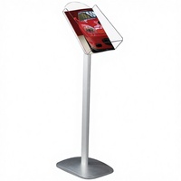 Support de présentation pliable A4 personnalisé en fer chromé noir et argent, en alliage d'aluminium, pour magazines, affiches et livres
