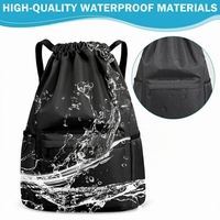 Sac à dos à cordon personnalisé avec logo, en polyester, réutilisable et durable, pour équipe de basketball, sac de sport avec poche avant zippée