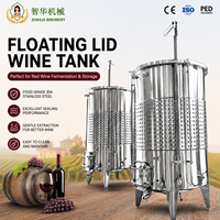 Cuve de Fermentation en Acier Inoxydable, Cuve de Stockage de Vin, Fermenteur à Vin à Double Enveloppe pour Équipement de Vignetterie