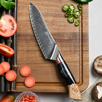 Couteau de chef 6 pouces en acier Damas VG10, ultra-affûté, couteau de cuisine japonais avec manche en bois stabilisé et résine