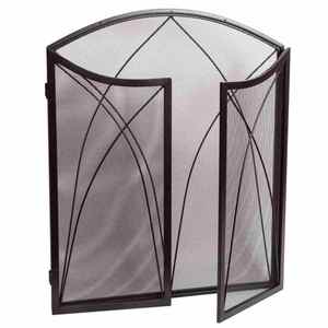 3 Panel Arch Fireplace Screen Frame Mesh <strong>Hearth</strong> Accessory Fireplace Screen 50x32in Metal Fence Spark <strong>Guard</strong> - Product Image 5