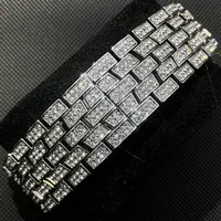 Missfox Ice Out hommes montres populaire Tonneau plein diamant argent genève mâle montre Hip Hop Original étanche relogio masculino