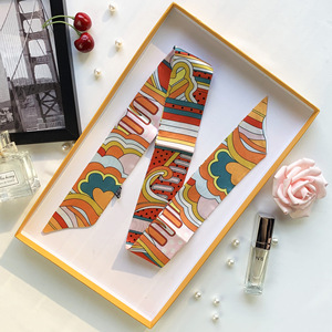 Pañuelo de Seda 100% de 5*90 cm, Impresión Personalizada, Pañuelos al por Mayor, Pañuelo de Diseño para la Cabeza, Pañuelo Elegante para Mujer, Pañuelo de Viaje - Product Image 5