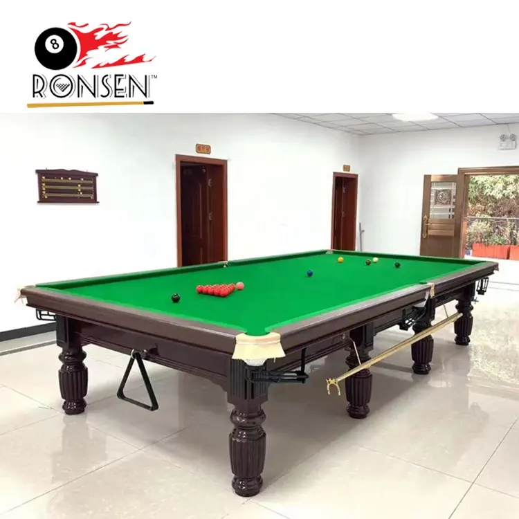 China Fabriek Verkoop Professionele 12ft Thuisgame Snookertafel Met Gratis Accessoires 6811 Doek En Stalen Kussen