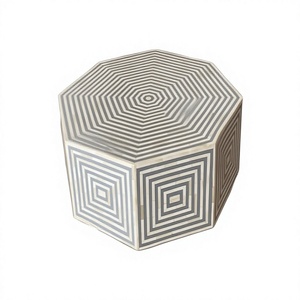 Natural Bone Inlay Wooden European Coffee <b>Table</b> Hexagonal Shape Living Room Furniture Home Decoration Luxury Best Quality <b>Table</b> - Product Image 1