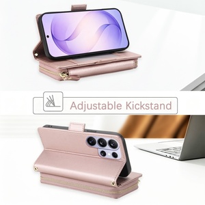 เคสโทรศัพท์หนัง PU สำหรับธุรกิจ สำหรับ Samsung S26 S23 S24 S25 Ultra FE พร้อมช่องใส่บัตร ที่ตั้งวาง และสายคล้องป้องกัน - Product Image 5