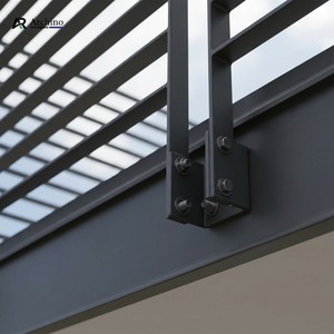 <span class=keywords><strong>Balustrade</strong></span> de balcon <span class=keywords><strong>en</strong></span> <span class=keywords><strong>aluminium</strong></span> minimaliste de luxe, <span class=keywords><strong>extérieure</strong></span>, noire, à lattes horizontales, pour maison moderne - Product Image 3