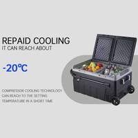 Nevera con Ruedas, Congelador, Temperatura Dual y Control Dual, para Picnic y Camping, Dc 12V/24V AC100-240V 65W
