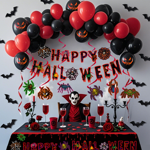 Set de Globos Temáticos de Halloween, Látex Duradero, Decoración con Cola de Pez y Guirnalda de Calavera, para Uso Interior Infantil - Product Image 5