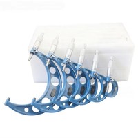 Vente d'usine REALMAX : Kit de micromètres extérieurs à pointe carbure (4 pièces) 0-150 mm, cadre peint, accessoires pour machines-outils