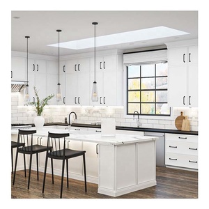 Armadietto da cucina francese Chic Set da cucina in legno massello americano effetto pietra calcarea - Product Image 5