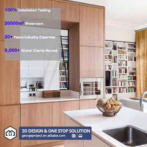 ตู้ครัวเคลือบแลคเกอร์ไม้โอ๊คสีขาวเคลือบมือดีไซน์ทันสมัยสำหรับเกาะ - Product Image 2