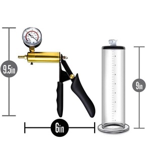 Pompe à pénis en laiton type pistolet pour homme, 10 fréquences, jouet sexuel pour adulte, fonction d'agrandissement, pour l'augmentation de la taille et la stimulation de la performance sexuelle - Product Image 3