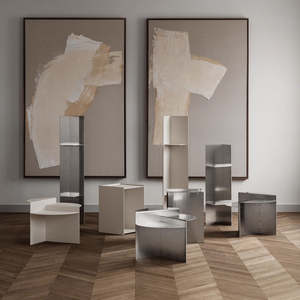 طاولة جانبية من الألومنيوم بتصميم عتيق مع مسامير معدنية، تصنيع الصفائح المعدنية بسماكة مخصصة للأثاث والخزائن (تصنيع حسب الطلب) - Product Image 5