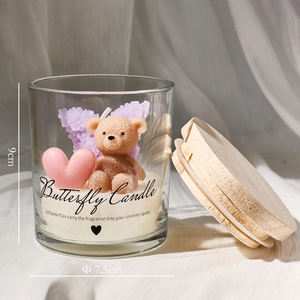 เทียนหอมถั่วเหลืองรูปผีเสื้อในขวดแก้ว ทำมือ หรูหรา ปลอดสารพิษ เป็นมิตรกับสิ่งแวดล้อม - Product Image 4