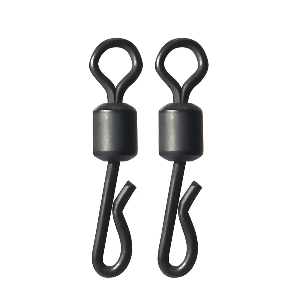 Matt Black Rolling Quick Change Swivels Carp Rigs Body Q-shaped Swing Snap Connector Carp Fishing Accessories