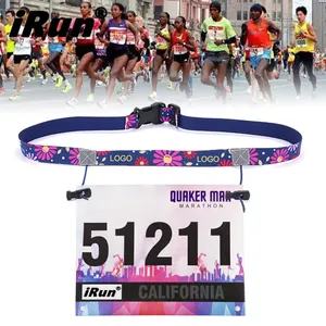 Ремень для бега iRun Marathon, регулируемый нагрудник, ремень с индивидуальным принтом и номером для бега, пластиковый держатель для триатлона
