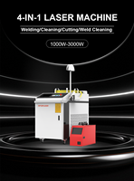 Appareil de soudage, découpe, nettoyage et polissage au laser à fibre CNC 4-en-1 portatif pour travaux industriels de découpe, soudage, nettoyage de la rouille et de la peinture sur métal