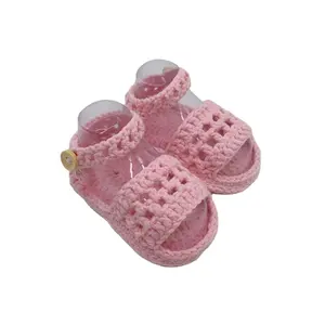 Amigurmi Handmade Croche ted Newborn Baby Baumwolle Step Schuhe Häkeln Sandale Schuh für Baby