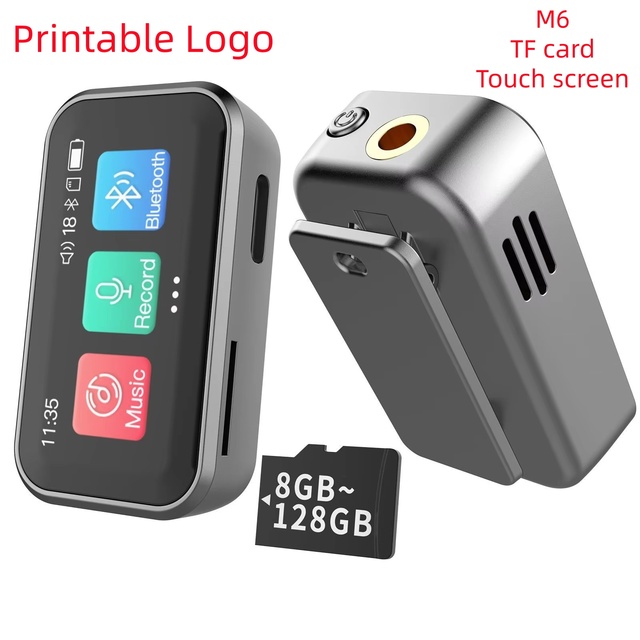 Factory Direct Mini MP3 Player Touch Screen BT 5.3 FM Radio Voice Recorder Support 128GB TF Card Portable Music Player