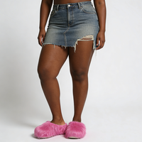 Mules en peluche personnalisées avec logo, légères et confortables, en fausse fourrure épaisse, claquettes d'extérieur en EVA pour femmes