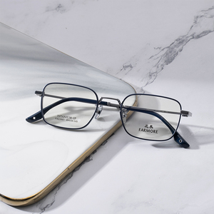 FARMORE, gafas ópticas para hombres y mujeres, montura de gafas ligera <span class=keywords><strong>Retro</strong></span> de titanio, gafas Titan, gafas de Metal FM21007 - Product Image 6
