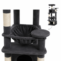 En gros, Tour pour chat moderne en peluche, multi-niveaux, avec hamac double et griffoir en sisal