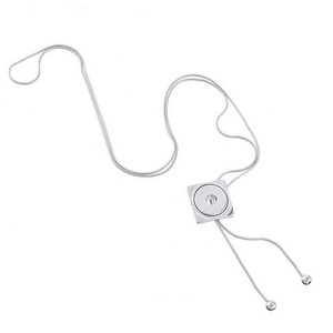 Collar con Colgante Geométrico de Acero Inoxidable Plateado de 13MM con Cierre a Presión y Cadena Telescópica para Joyería de Moda - Product Image 2