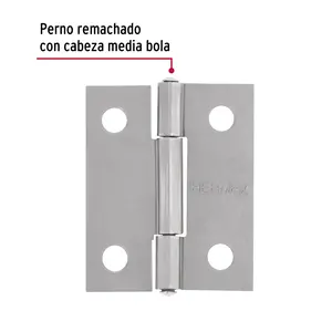 Borsa Master con 36 unità con 2 cerniere rettangolari 1-1/2 ', acciaio lucido - Product Image 2