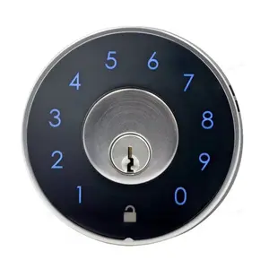 定制ABS塑料蓝牙密码钥匙WiFi解锁方法圆形数字门锁用于内部外部木门