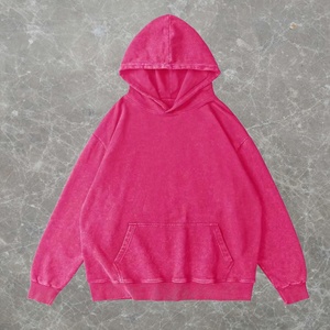 Offre Spéciale Logo personnalisé poids lourd 100% coton vierge en détresse acide lavage goutte épaule fermeture éclair à capuche pour hommes - Product Image 4