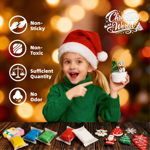 Kit de Pâte à Modeler à Séchage à l'Air Personnalisé pour Noël, Non Toxique, Ensemble Créatif pour Enfants pour Décoration de Bonhomme de Neige et Arbre, Jouet Éducatif, Cadeau de Fêtes, Vente en Gros - Product Image 5