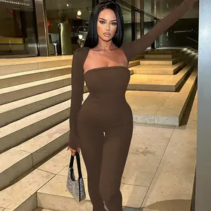 New Fashion And Sexy Bra Jumpsuit With Long Sleeves For Women