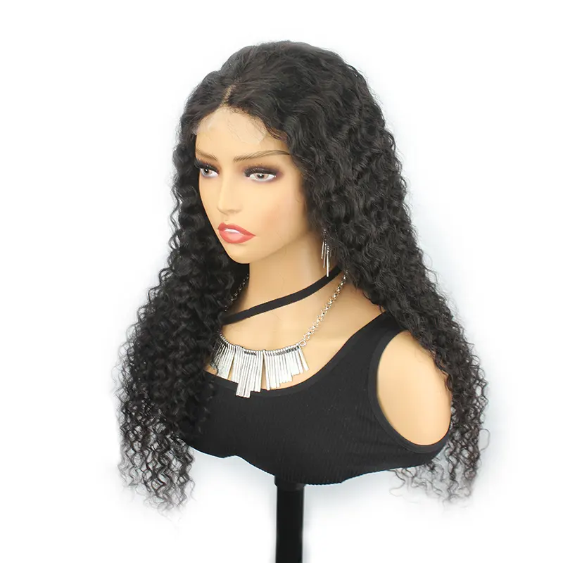 All categories of hd lace and transparent virgin wholesale making supplies jet black 100% long women human hair curls wuhan wig