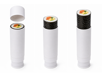 Tubes à sushi cylindriques transparents réutilisables avec couvercles sécurisés pour emballages créatifs à emporter