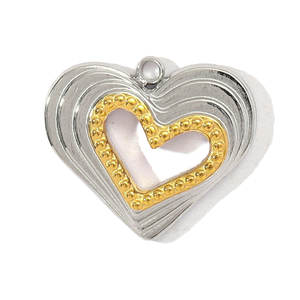 Stainless Steel 18k Gold Plated Two Tone Irregular Geometric Shape Love Shell <strong>Honey</strong> Moon DIY Waterproof <strong>Charm</strong> Yf6605 - Product Image 3