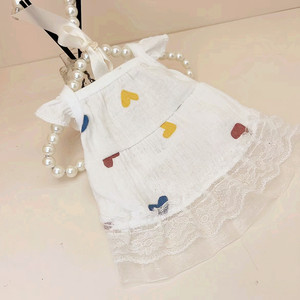Heart Shaped Sundress <b>For</b> <b>Small</b> Pets Summer Breathable Princess Cut Lace Dress Cat <b>Dog</b> Teddy <b>Clothes</b> - Product Image 3