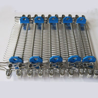 Bande transporteuse résistante à la chaleur, bande en maille métallique industrielle, forme en B, grande muraille, verres, bande en maille plate en spirale