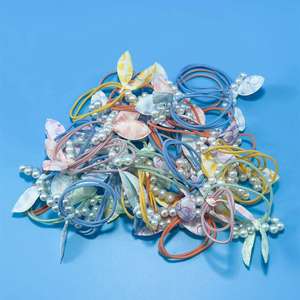 Lindos lazos para el cabello con orejas de conejo y perlas, accesorios modernos para el cabello, joyería de vendedor callejero, venta al por mayor a un yuan. - Product Image 3