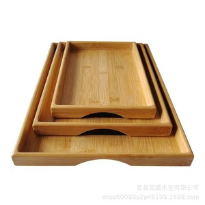 Bamboo <b>Trays</b> For <b>Snacks</b> Dried Fruit Melon Seeds Candies Home Party Use Wood Grain Color Multiple Patterns - Product Image 5