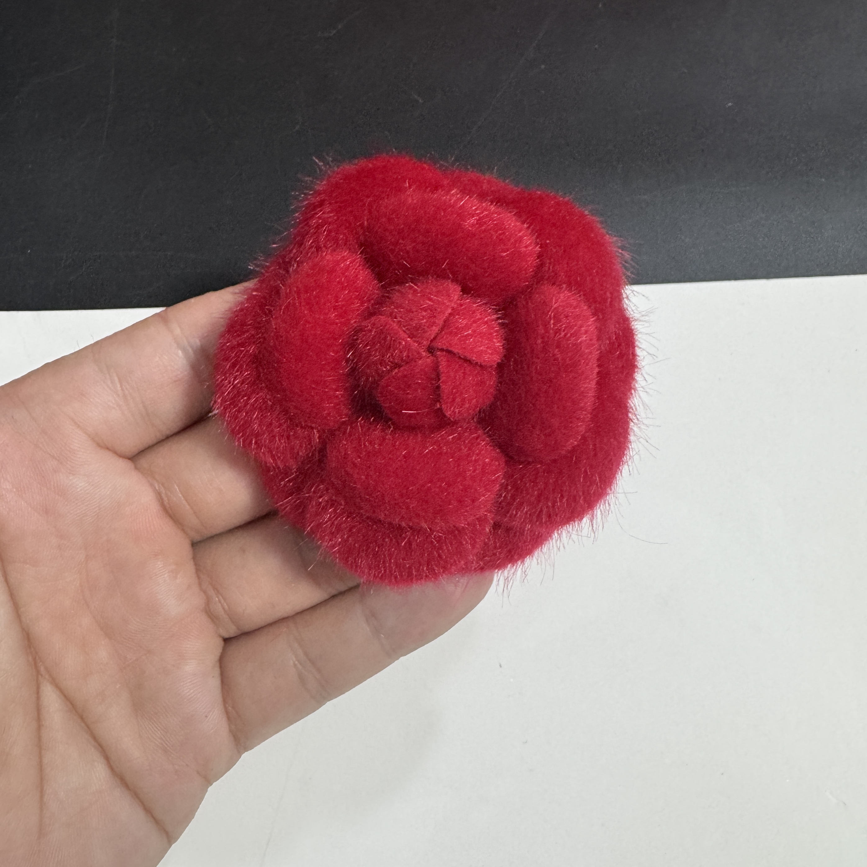 6 cheveux de vison rouge plus épingle à cheveux broche