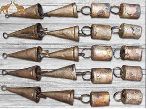 Handmade Decorative Tin Metal Craft Wind Chime Rustic Vintage Shabby Chic Hanging Decor Multicolor 20 Pieces <b>Set</b> - Product Image 3
