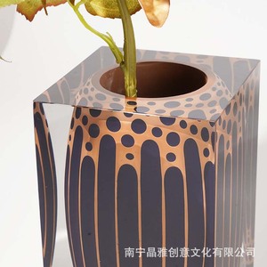 Arreglo floral acrílico, florero decorativo, estilo de lujo, resina, cristal de platino, flores artificiales hechas a mano, adorno para el hogar - Product Image 2