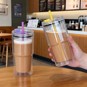 Stylish Design 40oz <b>Plastic</b> Double Wall Tumbler with Handle for Modern <b>Kitchen</b> Home Decor Style - Product Image 2