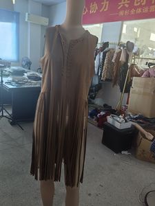 Femmes ouvert devant glands 70s Hippie été <span class=keywords><strong>Costume</strong></span> frange gilet <span class=keywords><strong>Cowgirl</strong></span> Faux daim mascarade Costumes en Col Dker - Product Image 6
