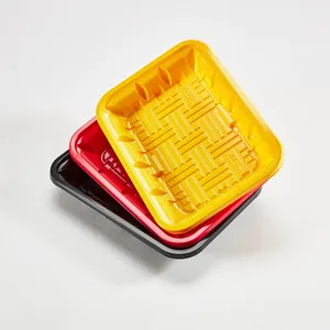 Customized PET Plastic Square Blister Tray Supermarket Exclusive FDA Standard Meat Trays Vegetable Fruits PET Packaging