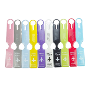 Étiquette de bagage en PVC tendance pour avion, avec anneau de fixation, anti-perte, pour identification et accrochage - Product Image 1